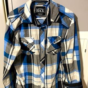 Buckle Black Long Sleeve Button Up